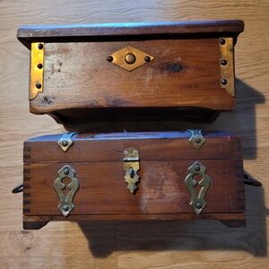 Vintage Set Of Cedar Jewelry Boxes